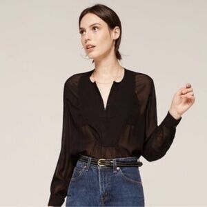 Reformation Black sheer Harris
Blouse Size Medium